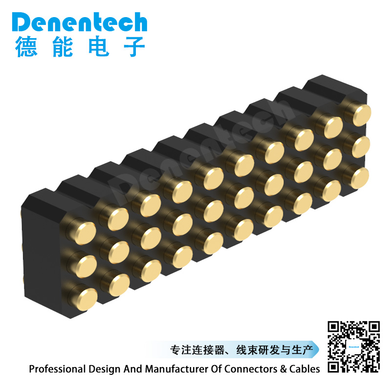 Denentech high quality2.00MM  H2.5MM triple row female straight SMT pogo pin connector 